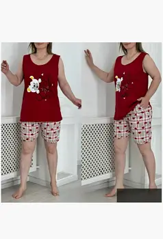 Комплект двойка домашний женский: майка-шорты (р-р 58-66)