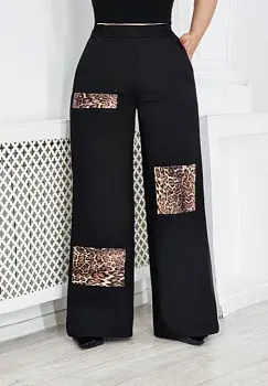 Брюки- палаццо с леопардовым принтом р-р 46-56