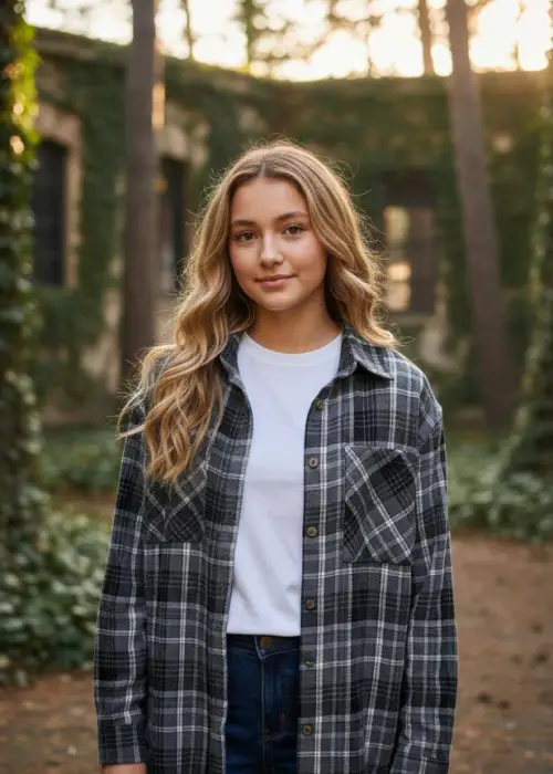 Рубашка двойка в клетку для девочки р-р 36-44