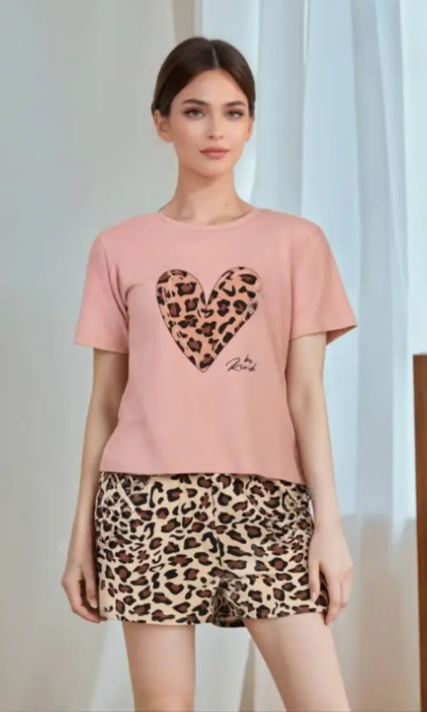 Женская пижама домашняя с шортами хлопок (S, M, L, XL)