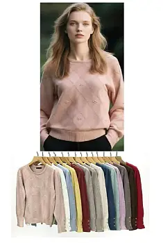 Джемпер с узором ромб трикотажный женский (р-р 46-48)