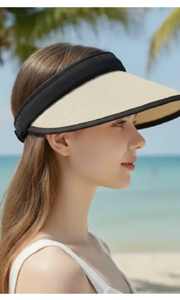 Козырёк соломенный солнцезащитный (р-р 57-59)