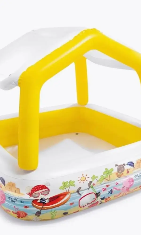 Детский надувной бассейн с крышей ( высота 122 см)