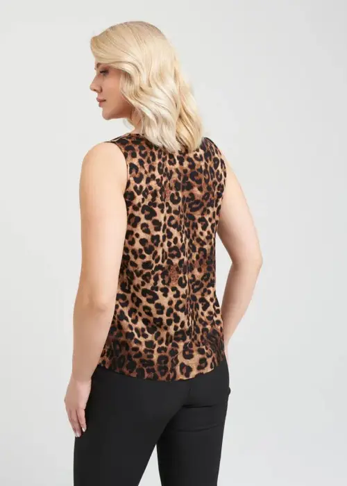 Топ женский шёлковый с леопардовым принтом р-р 50-56
