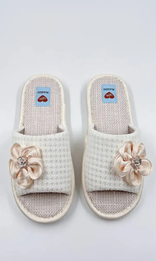 Тапочки женские домашние открытые с цветком р-р 36-41