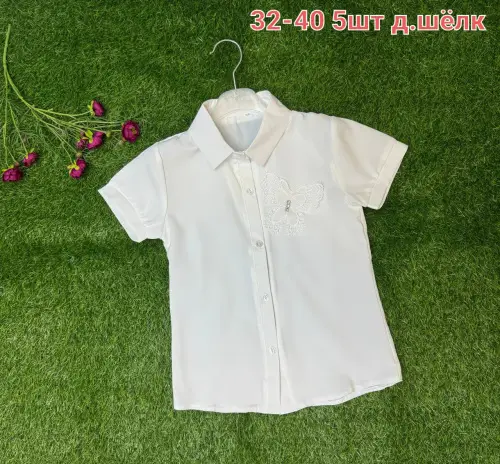 Блуза школьная на девочку короткий рукав ( р-р 32-40)