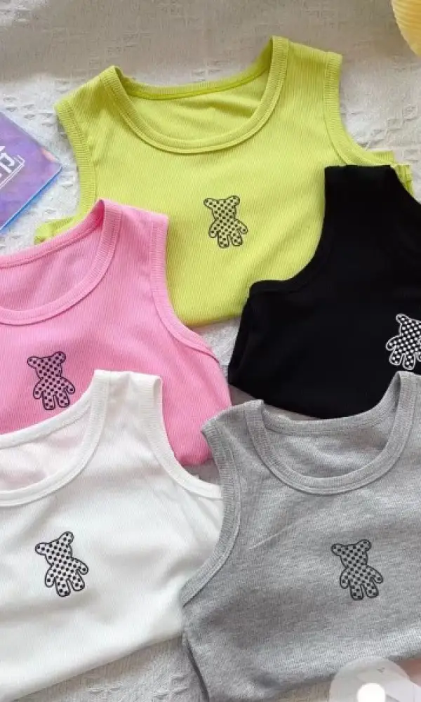 Майка-топ в рубчик на девочку ( р-р 90-130)