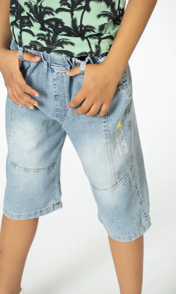 Бриджи для мальчиков на резинке, с карманами и принтом (4-8 лет)