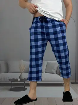 Бриджи домашние мужские в крупную клетку р-р 48-56