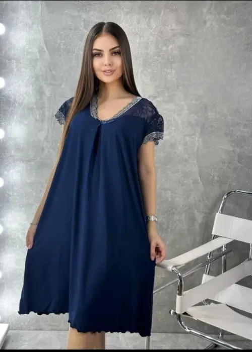 Ночная сорочка женская с кружевом (р-р 50-58)