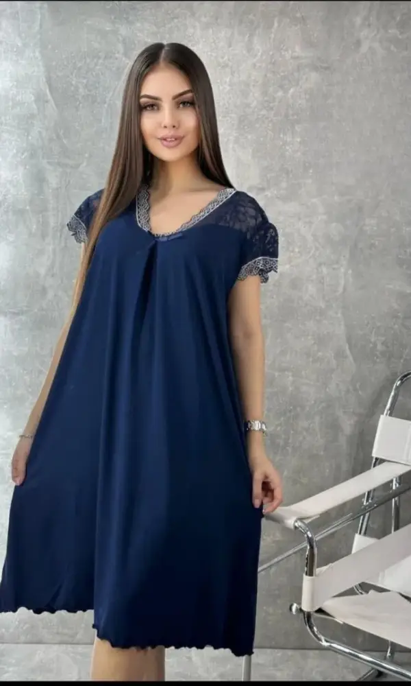 Ночная сорочка женская с кружевом (р-р 50-58)