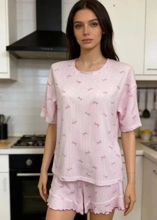 Пижама женская с шортами и футболкой принт (р-р S-XL)
