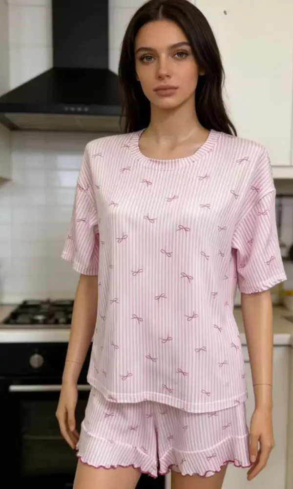 Пижама женская с шортами и футболкой принт (р-р S-XL)