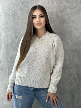 Свитер оверсайз с V-образным вырезом р-р 46-50