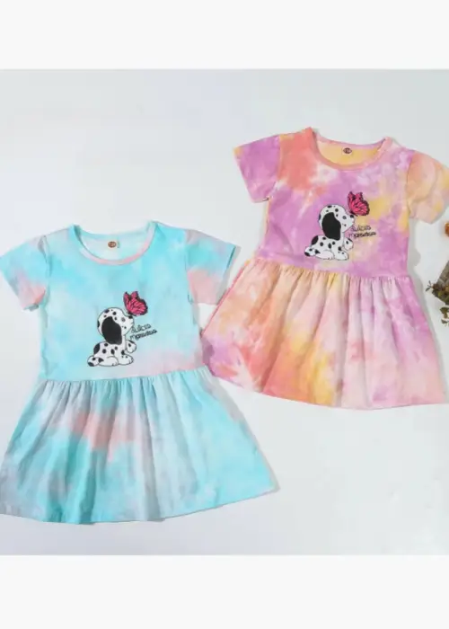 Платье с коротким рукавом, летнее для девочки (р-р 90-130)