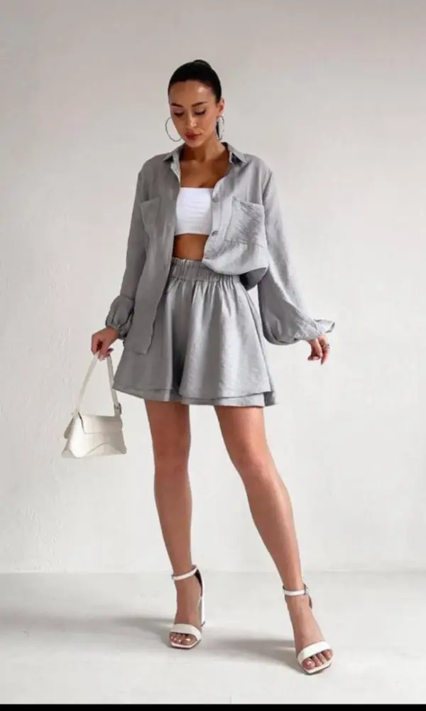 Женский летний костюм сингапур, юбка-шорты ( р-р 42-44)