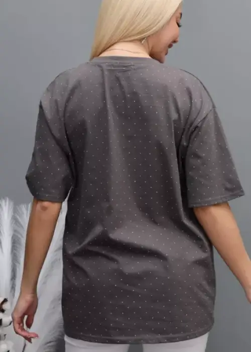 Футболка со стразами базовая (р-р 46-54)