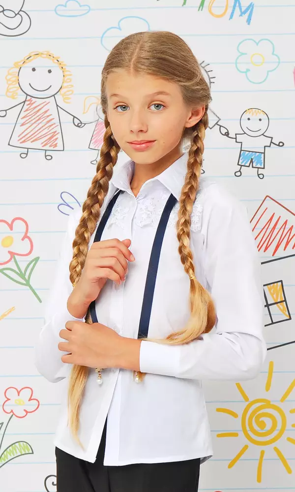 Блузка для девочки с длинным рукавом (6-10 лет) №1