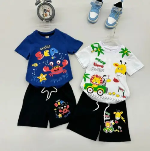 Комплект с шортами на мальчика, принт ( 5-8 лет)
