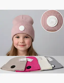 Шапка в рубчик для девочки (3-5 лет)