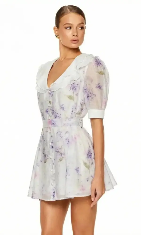 Платье с цветочным принтом мини женское (р-р 42-44)