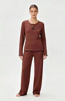 Комплект домашний в рубчик женский (р-р M-2XL)