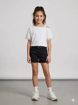 Футболка со спущенным плечом для девочки (р-р 36-42)