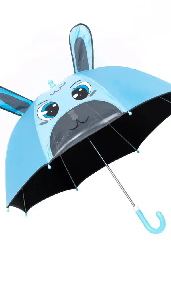 Зонт-трость  детский с ушками, полуавтомат ( 8 спиц)