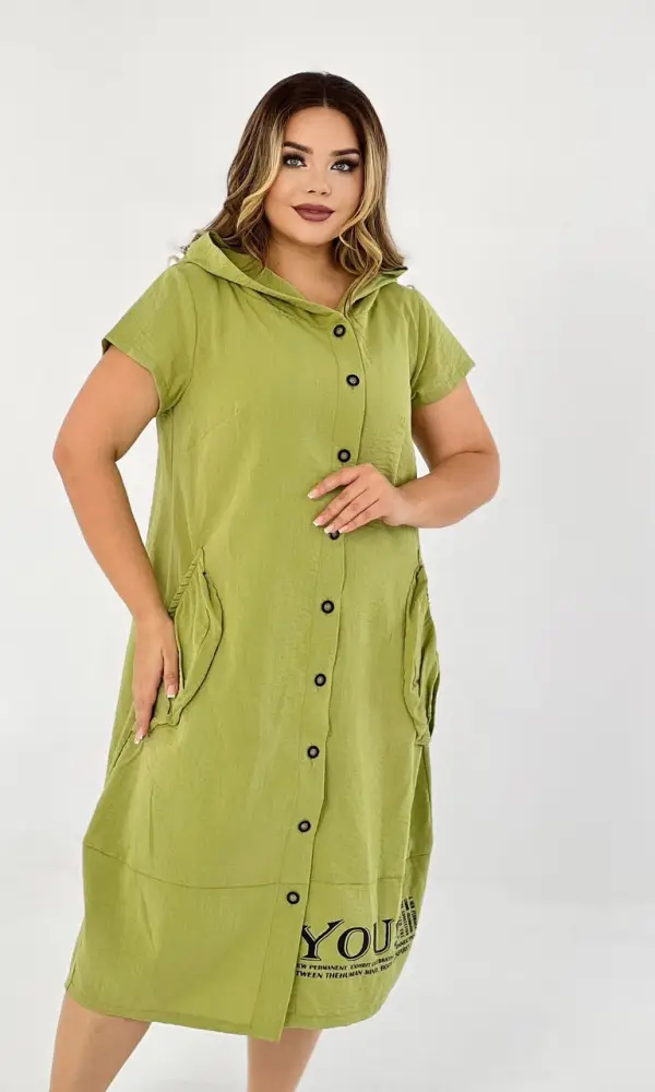 Платье-кокон с капюшоном ( р-р 52-64)