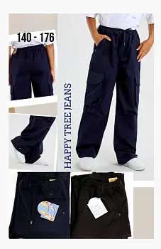 Брюки карго широкие для мальчика (р-р 140-176)