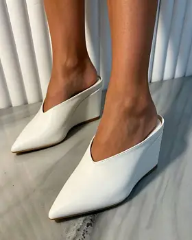 Мюли кожаные на танкетке женские (р-р 36-40)