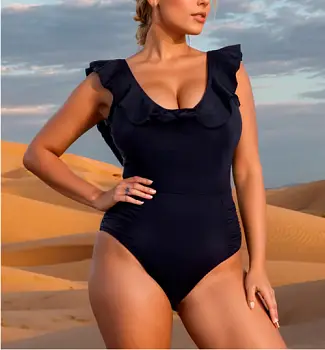 Купальник слитный с воланами (р-р 44-52)