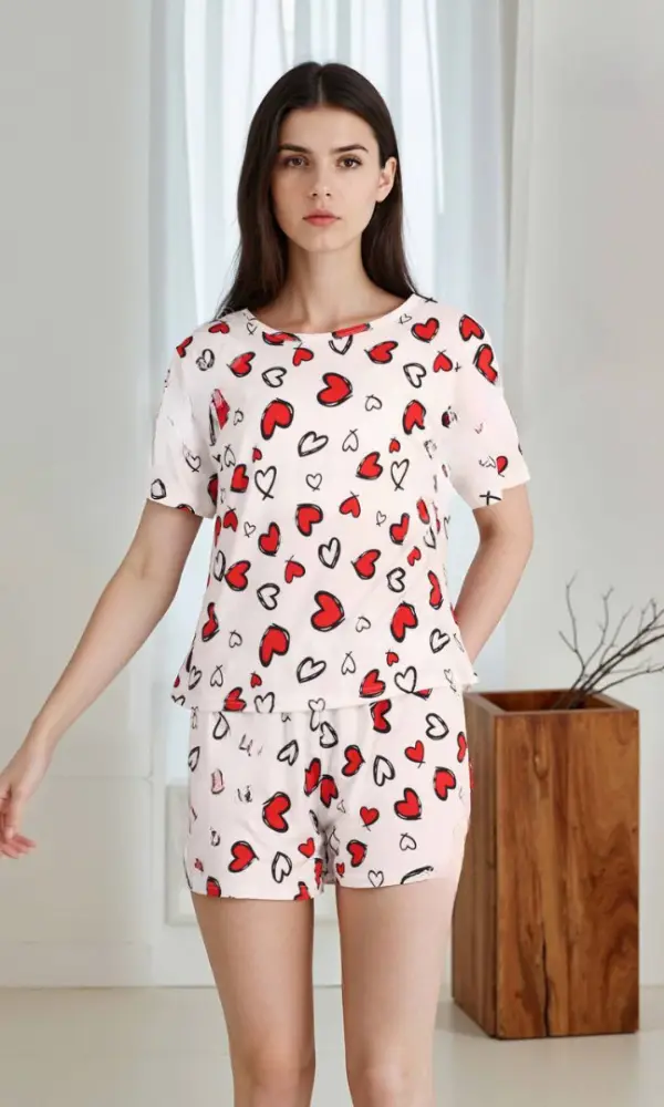 Женская пижама домашняя с шортами хлопок (S, M, L, XL)