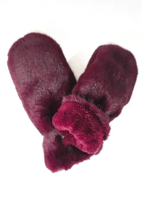 Варежки зимние меховые на веревочке яркие