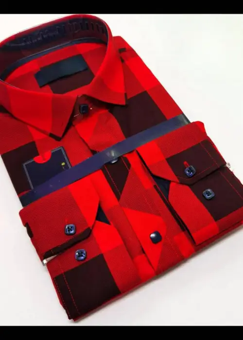 Рубашка приталенная мужская (р-р S-3XL)