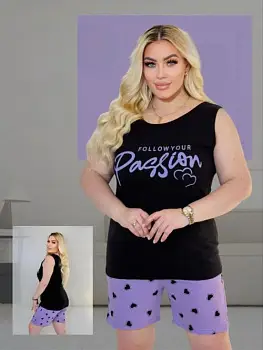 Комплект домашний женский: майка-шорты (р-р 56-66)