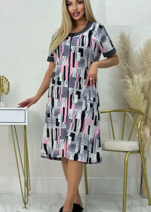 Женский домашний халат для дома на молнии р-р 50-60