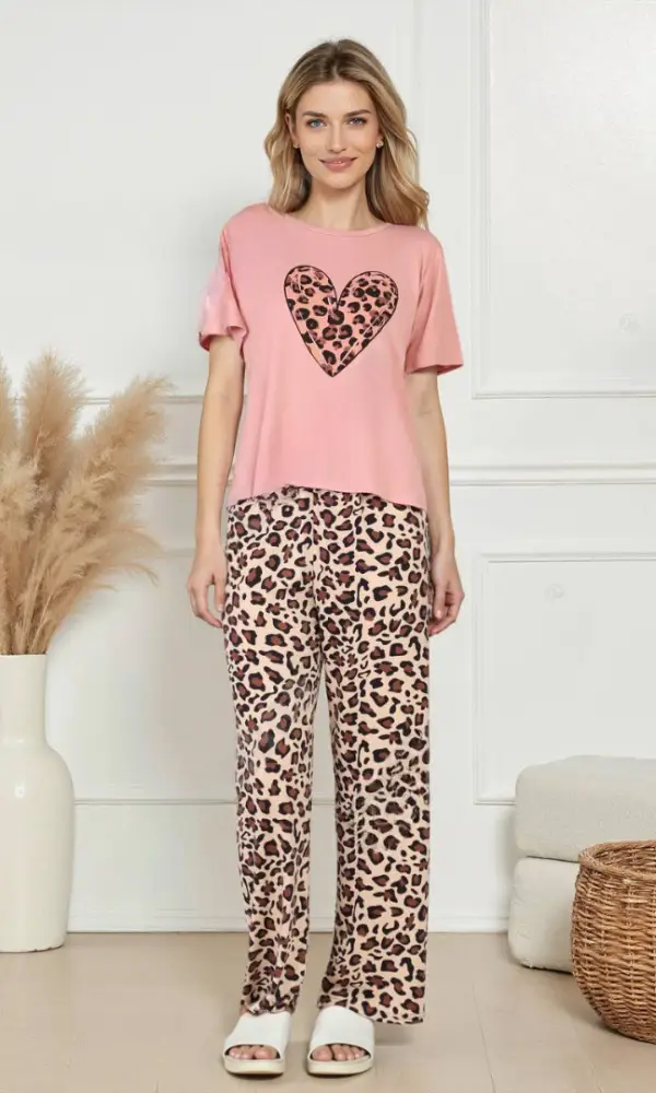 Пижама женская с леопардовым принтом (S-XL)
