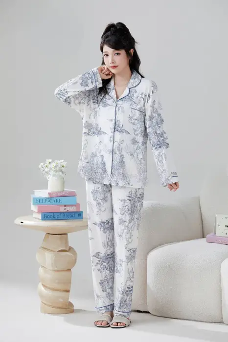 Пижама женская рубашка и брюки (M-XXL)