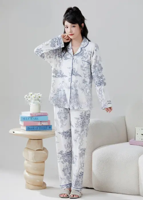 Пижама женская рубашка и брюки (M-XXL)