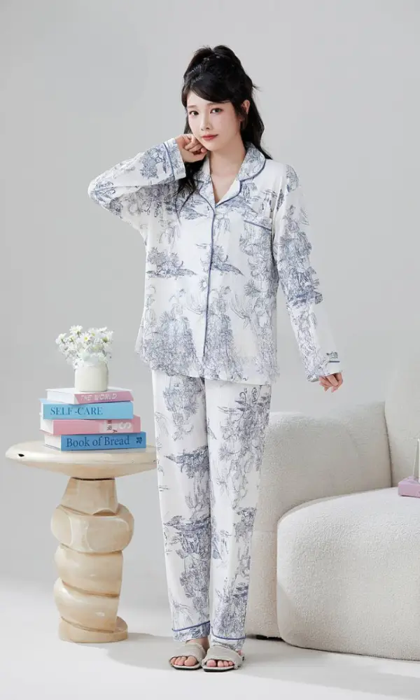 Пижама женская рубашка и брюки (M-XXL)