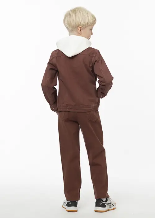 Джинсовая куртка для мальчиков. С манжетами и съемным капюшоном (4-9 лет)