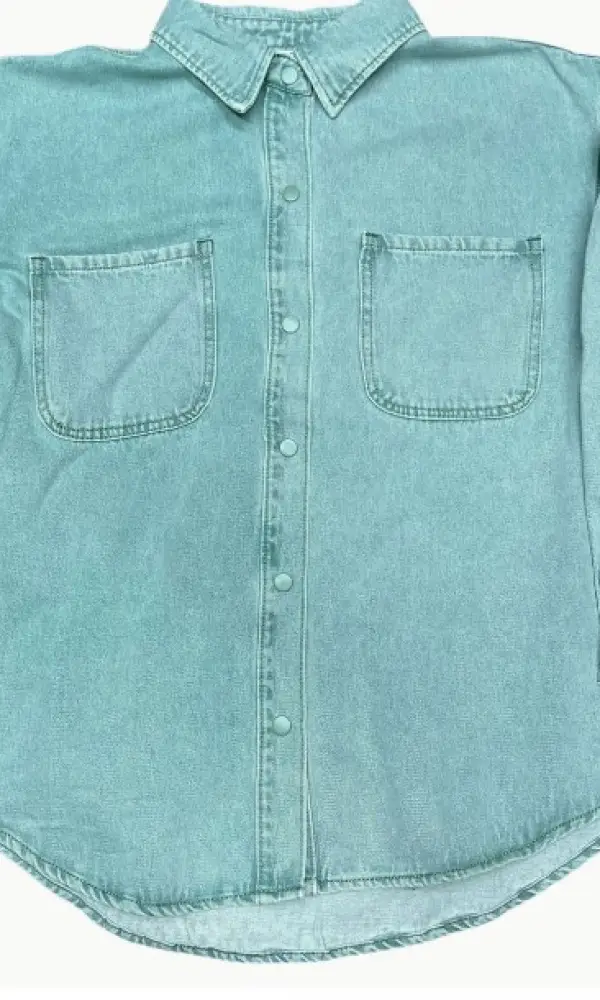 Рубашка джинсовая, женская, оверсайз (р-р 3XL-8XL)