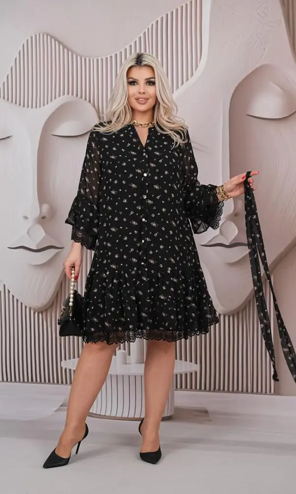 Платье шифоновое с поясом женское р-р 50-56