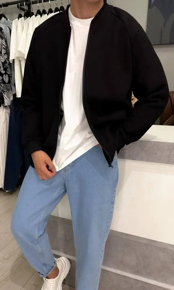 Бомбер на молнии мужской р-р M-3XL