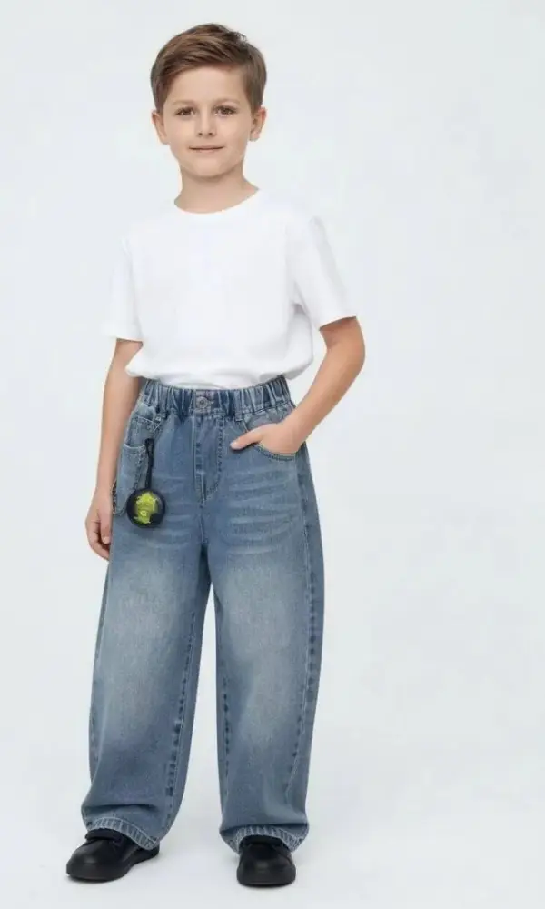 Джинсы широкие на резинке для мальчика (р-р 110-160)