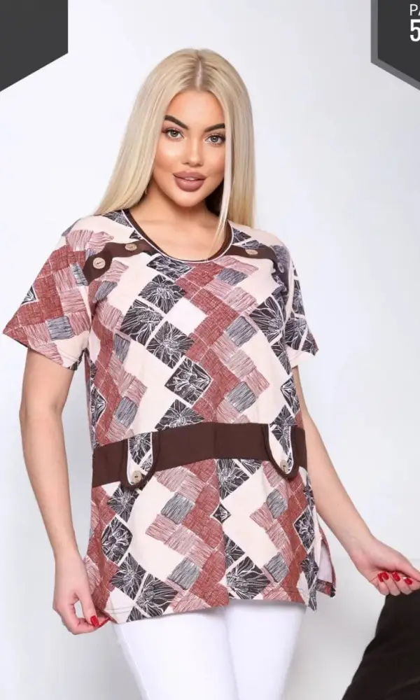 Футболка дачная женская с принтом (р-р 50-60)