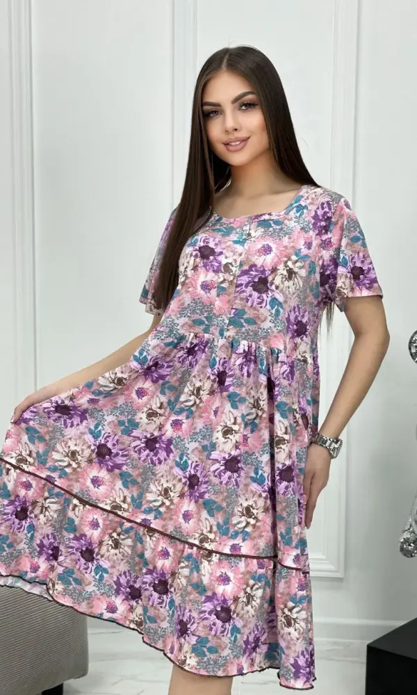 Домашнее платье с пуговками(р-р 50-60)