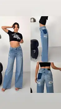 Джинсы палаццо рваные женские (р-р 25-30)