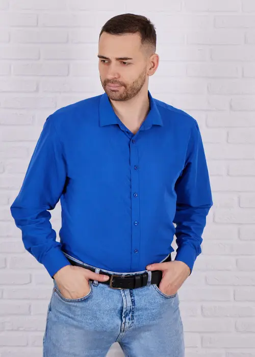 Рубашка мужская "Классика",однотонная, длинный рукав (р-р 44-54)